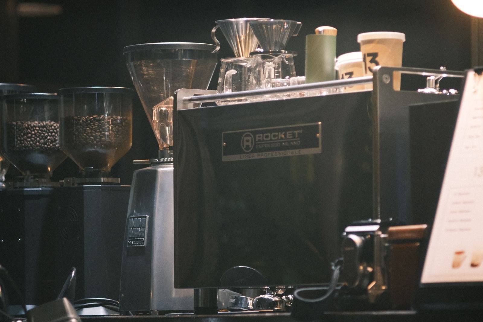 Espresso machine at work